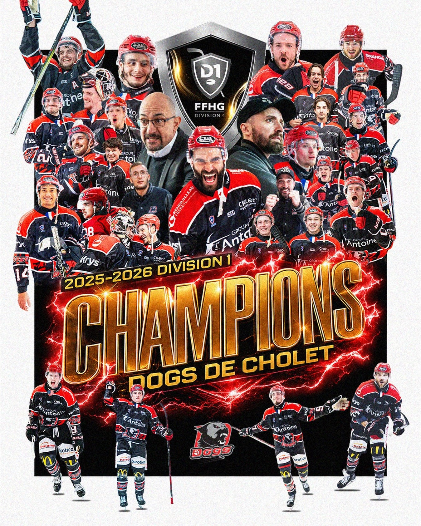 dogs hockey sur glace cholet 49 Champions de France D1