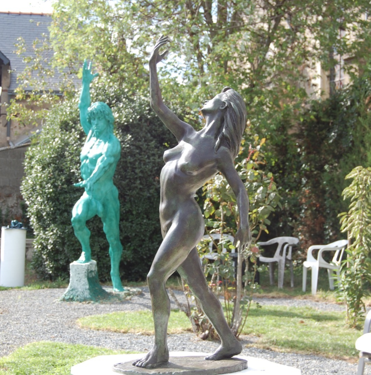Sculptures Art Portrait Statues Bronze Argile Monumental Jardin Martine Vaugel