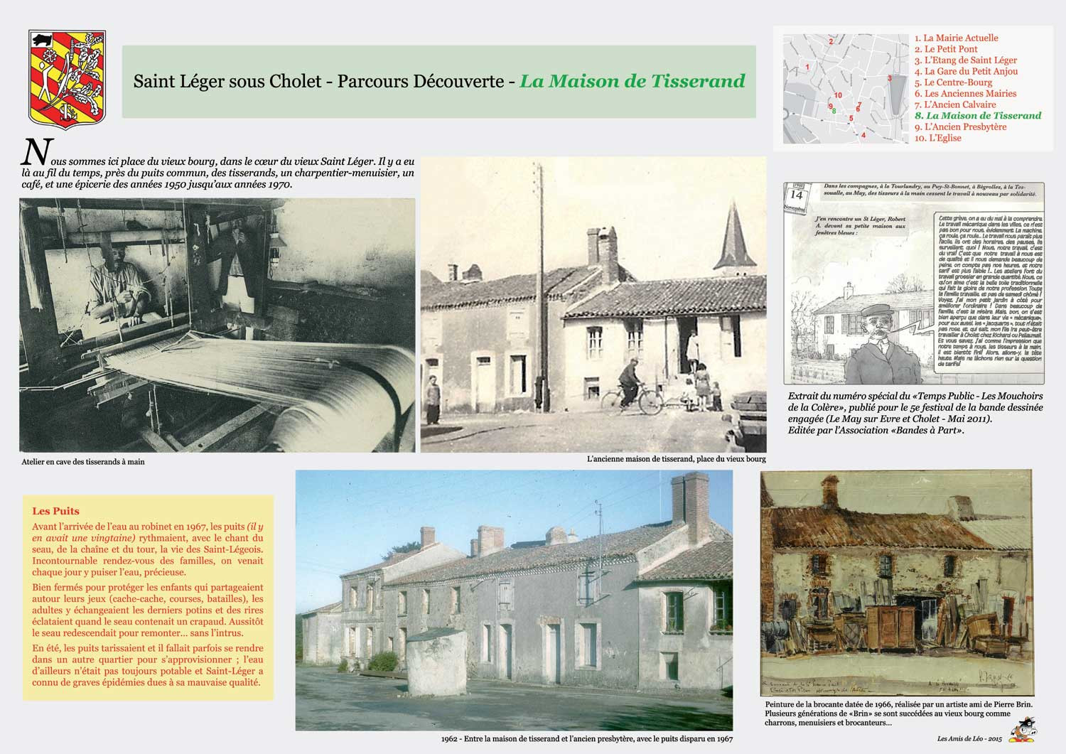 Promenons-nous à Saint-Léger-Sous-Cholet : panneau explicatif la maison de tisserand