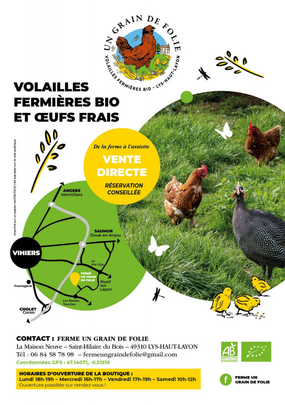 Produits Locaux Ferme Oeufs Volailles Poulets Pintades Bio Vente directe Circuits courts