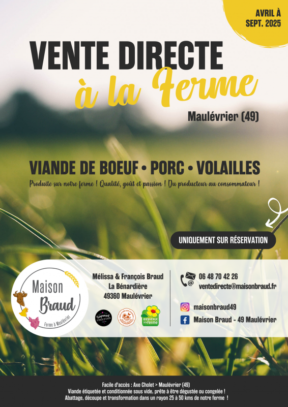 Vente directe à la ferme - © Maison Braud Maison Braud maulévrier vente directe