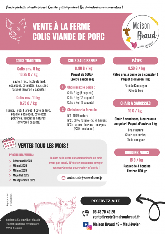 Maison Braud vente directe à la ferme maulévrier