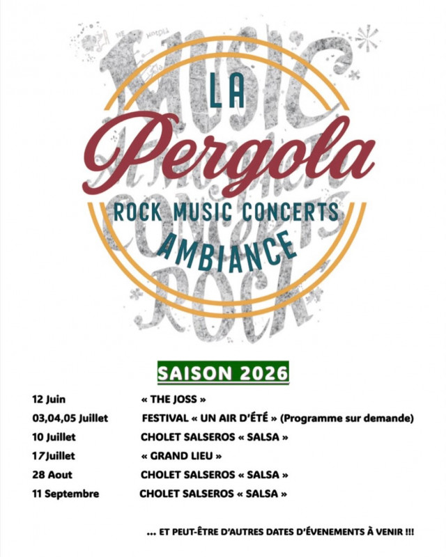 Guinguette La Pergola Cholet - Programme des Soirées 2026 - © David DESSAUX Guinguette La Pergola Cholet - Programme des Soirées 2026