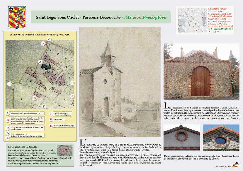 Promenons-nous à Saint-Léger-Sous-Cholet : panneau explicatif l'ancien presbytère - © Sandrine Berquet Promenons-nous à Saint-Léger-Sous-Cholet : panneau explicatif l'ancien presbytère