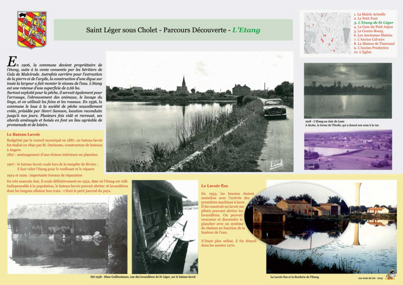 Promenons-nous à Saint-Léger-Sous-Cholet : panneau explicatif l'étang - © Sandrine Berquet Promenons-nous à Saint-Léger-Sous-Cholet : panneau explicatif l'étang