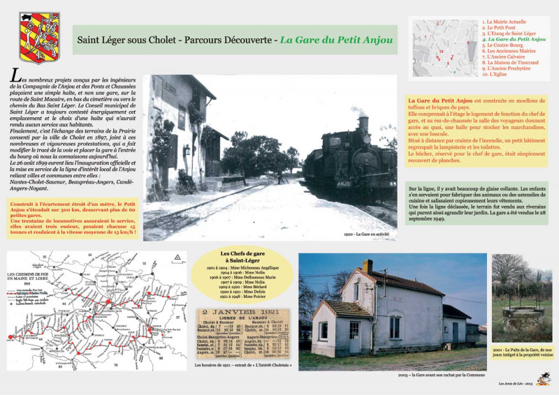 Promenons-nous à Saint-Léger-Sous-Cholet : panneau explicatif la gare du Petit Anjou - © Sandrine Berquet Promenons-nous à Saint-Léger-Sous-Cholet : panneau explicatif la gare du Petit Anjou