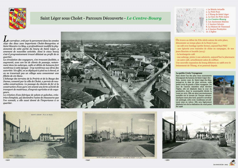 Promenons-nous à Saint-Léger-Sous-Cholet : panneau explicatif le centre bourg - © Sandrine Berquet Promenons-nous à Saint-Léger-Sous-Cholet : panneau explicatif le centre bourg