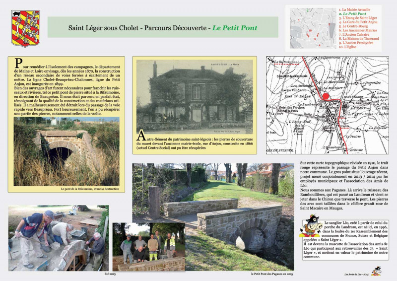 Promenons-nous à Saint-Léger-Sous-Cholet : panneau explicatif le petit pont - © Sandrine Berquet Promenons-nous à Saint-Léger-Sous-Cholet : panneau explicatif le petit pont
