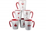 mugs rouge collection Cholet festive attachante verdoyante attractive dynamique élégante lot de 6
