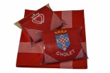 Mouchoir brodé de Cholet - Blason de Cholet et Cœur Vendéen