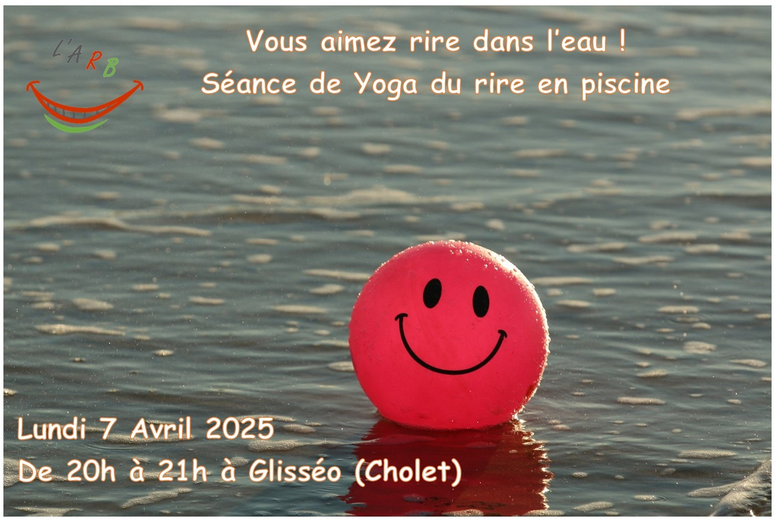 Séance de yoga du rire en piscine à Glisséo