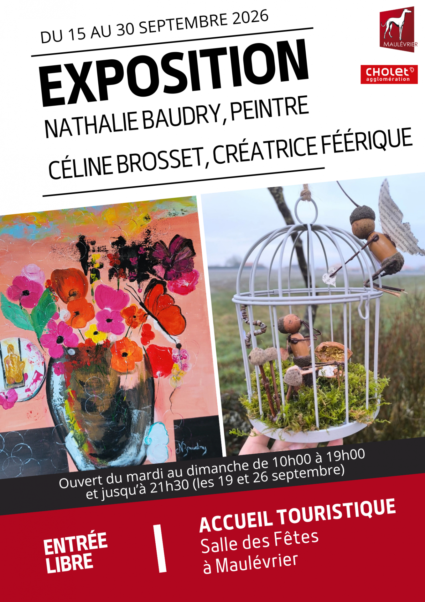 Exposition Nathalie Baudry et Céline Brosset - © Mairie de Maulévrier exposition Nathalie Baudry céline brosset maulévrier