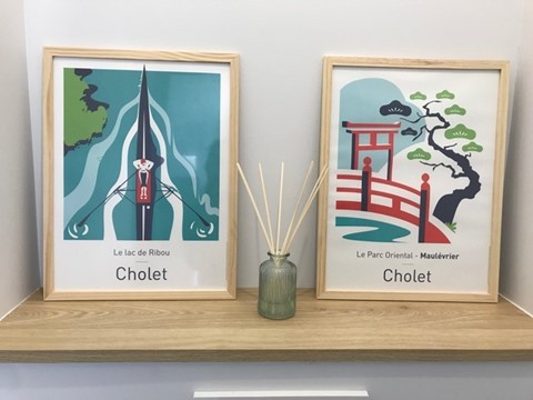 Cholet tourisme boutique affiches illustrées Meublé Vue sur Moine