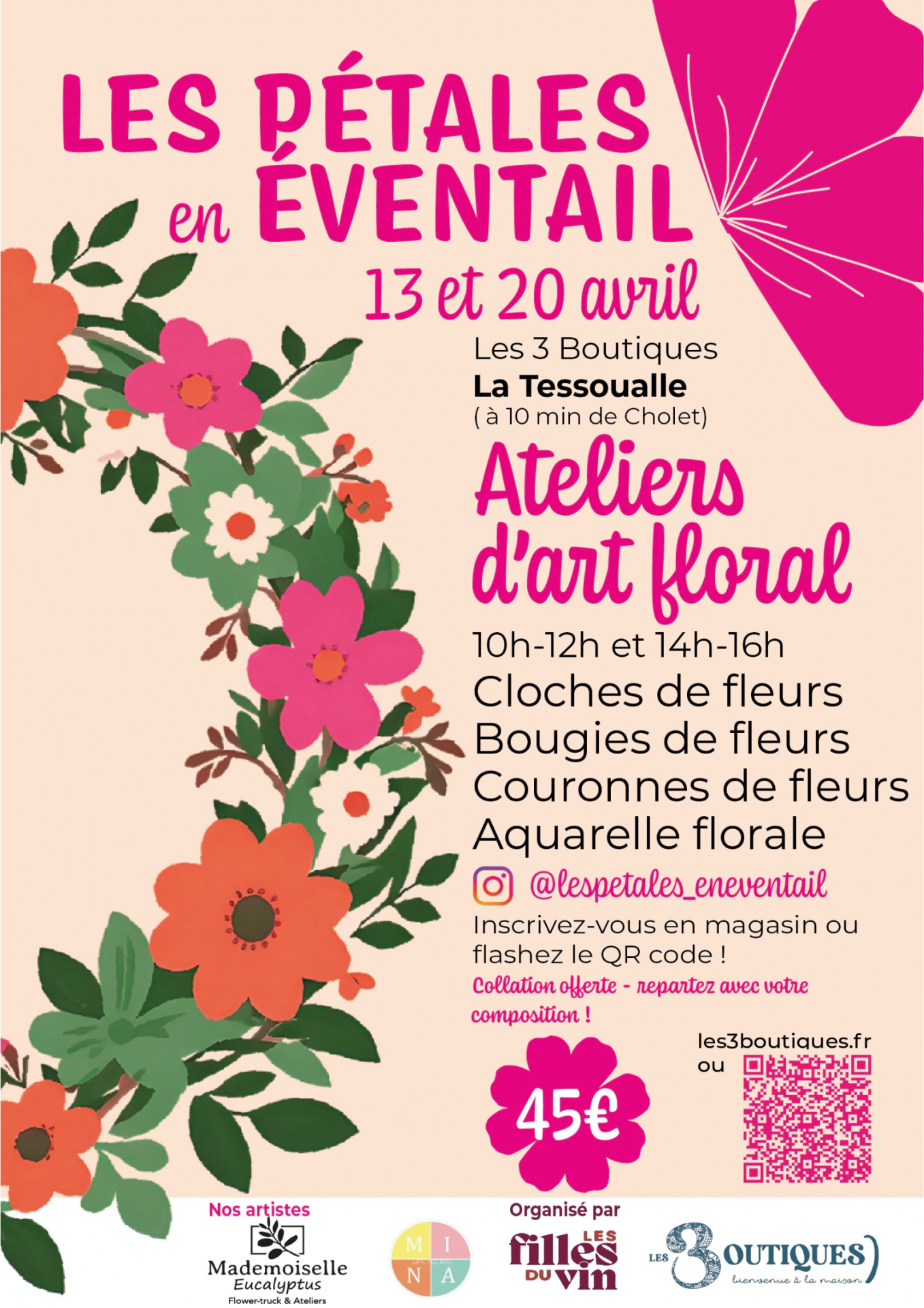 atelier art floral les 3 boutiques la tessoualle