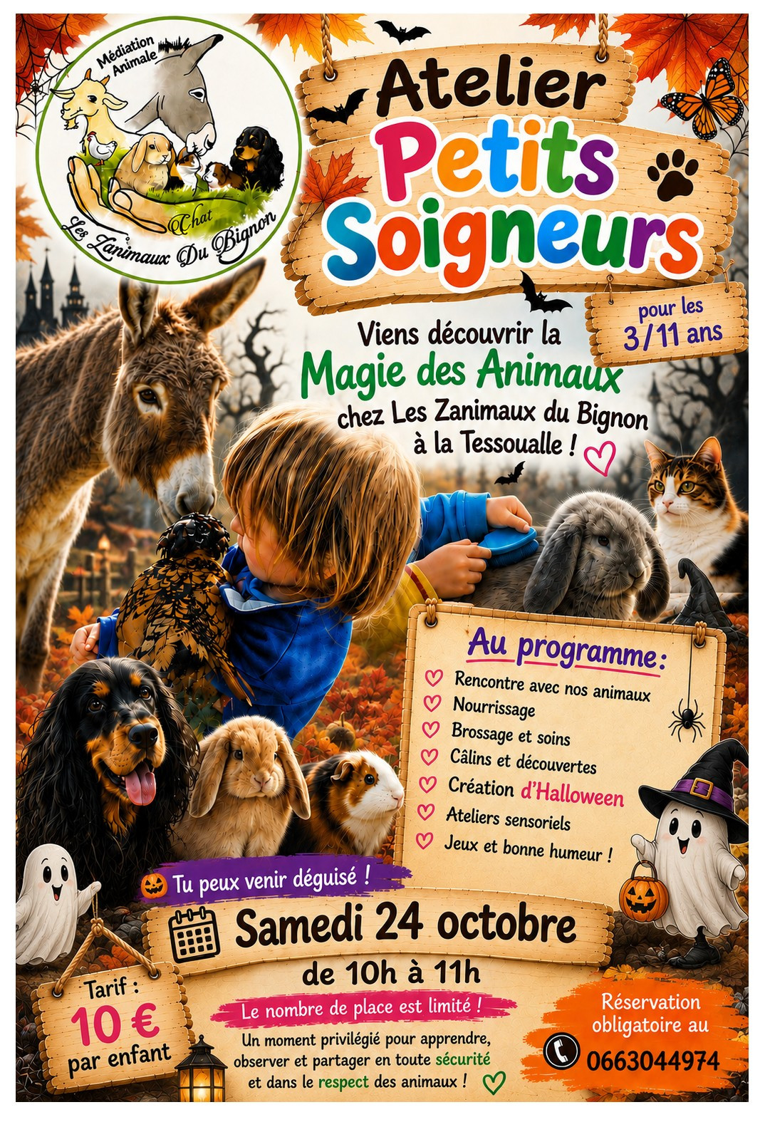 Atelier petits soigneurs du 24 octobre création halloween - © Les Zanimaux du Bignon Agenda manifestation Atelier petits soigneurs du 24 octobre création halloween