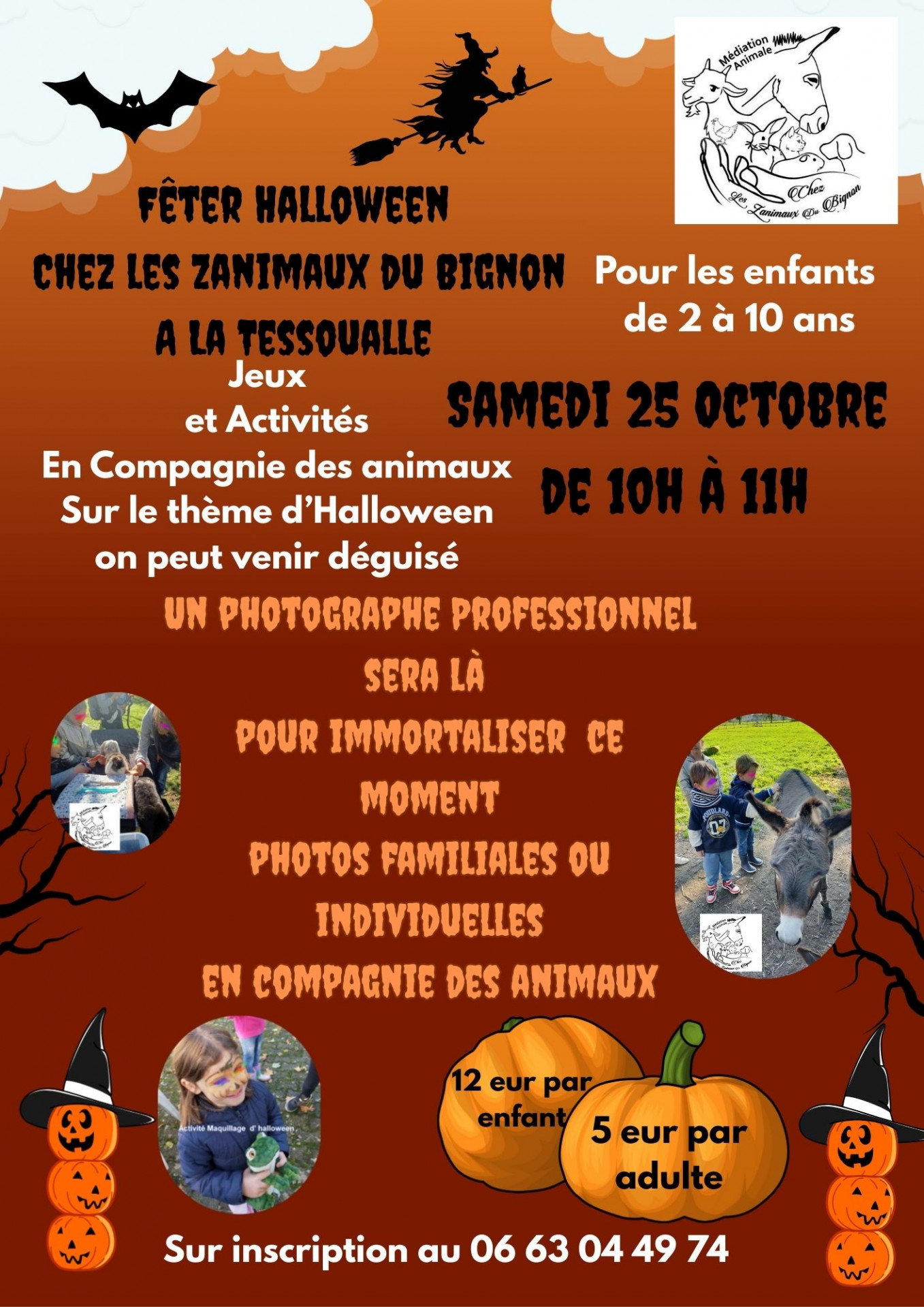 Ateliers des Enfants Thème Halloween et les animaux