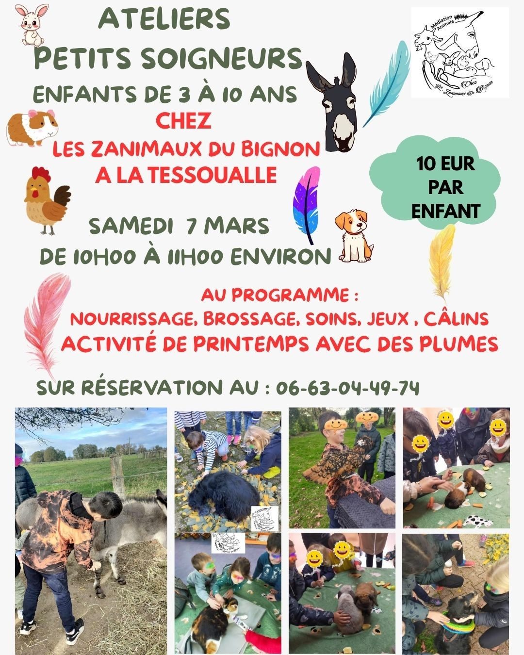 Ateliers Petit Soigneur /moment privilégié pour les enfants auprès des animaux Ateliers Petit Soigneur /moment privilégié pour les enfants auprès des animaux