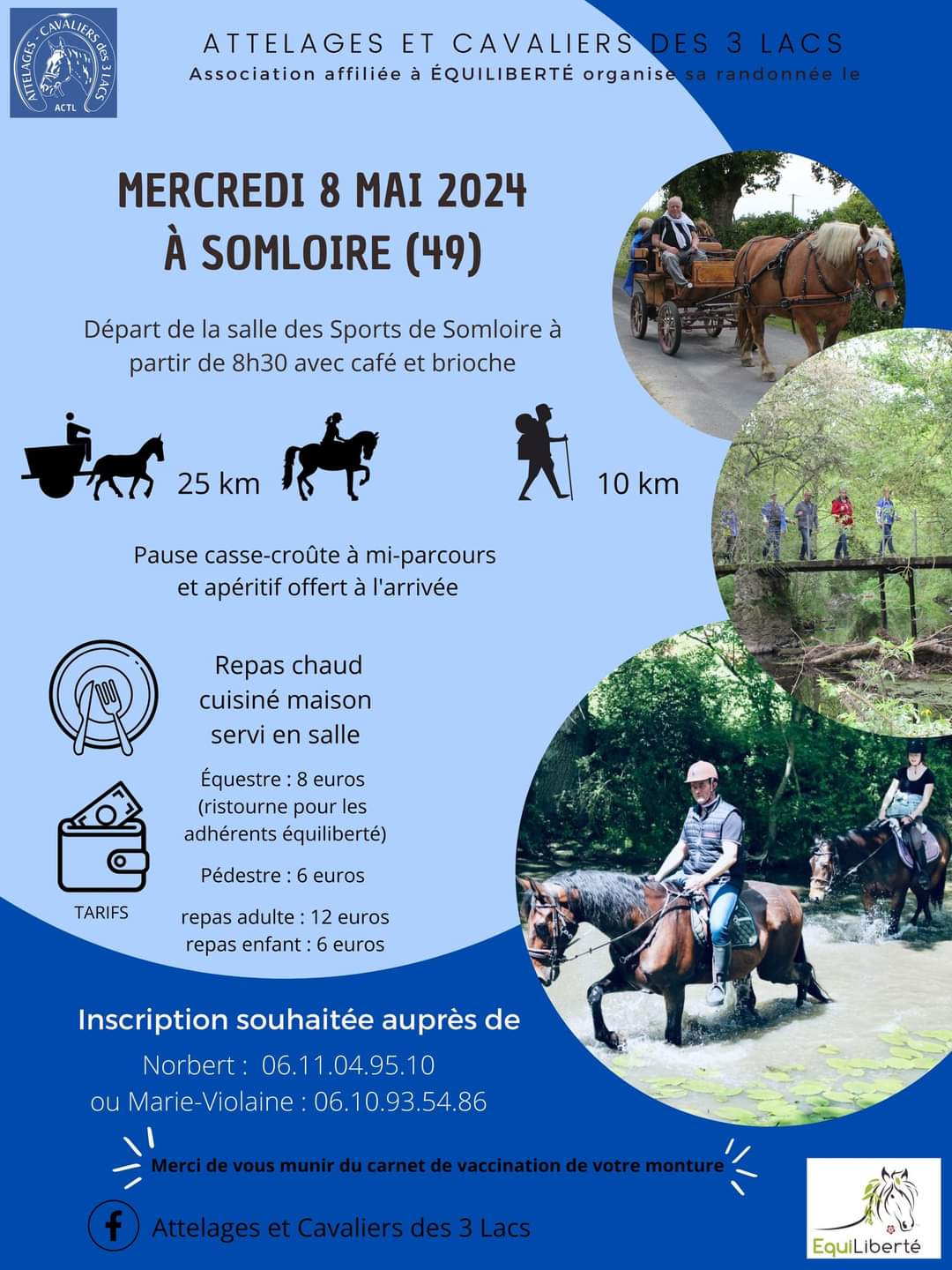 Attelages et cavaliers des 3 lacs agenda manifestation somloire