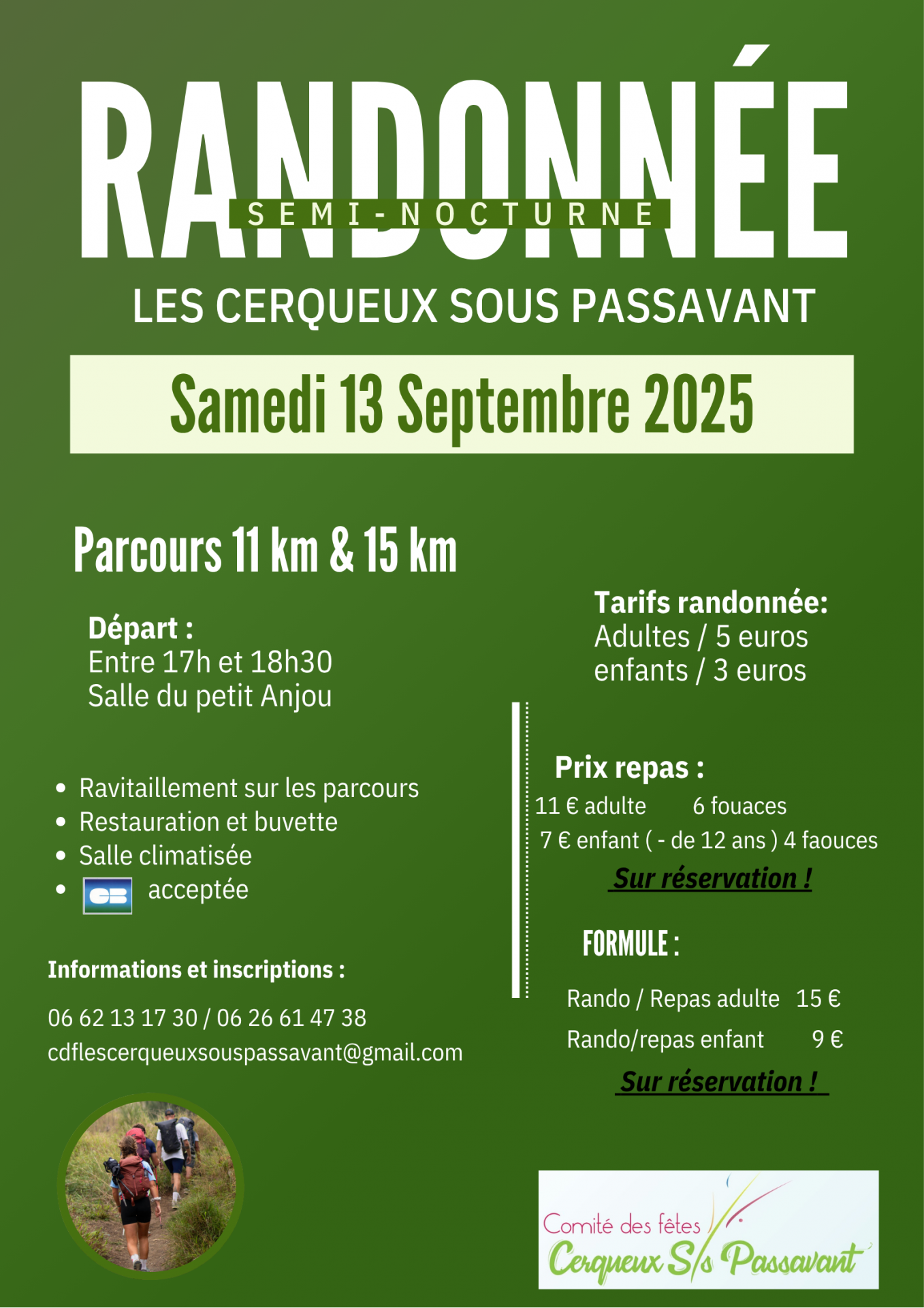 Randonnée semi-nocturne les cerqueux sous-passavant