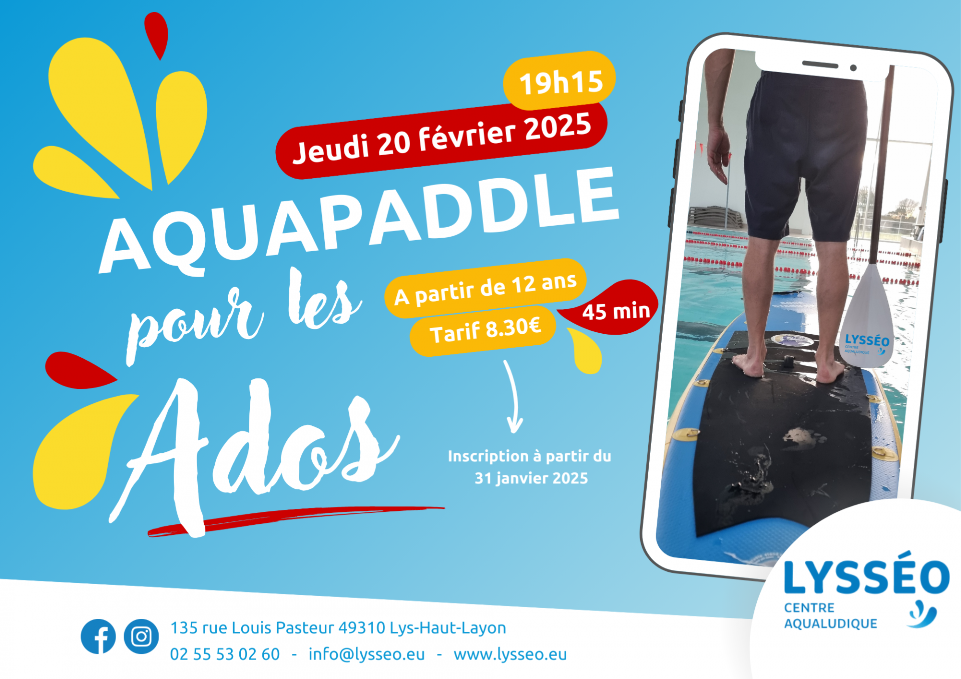 aquapaddle pour les ados lysseo vihiers