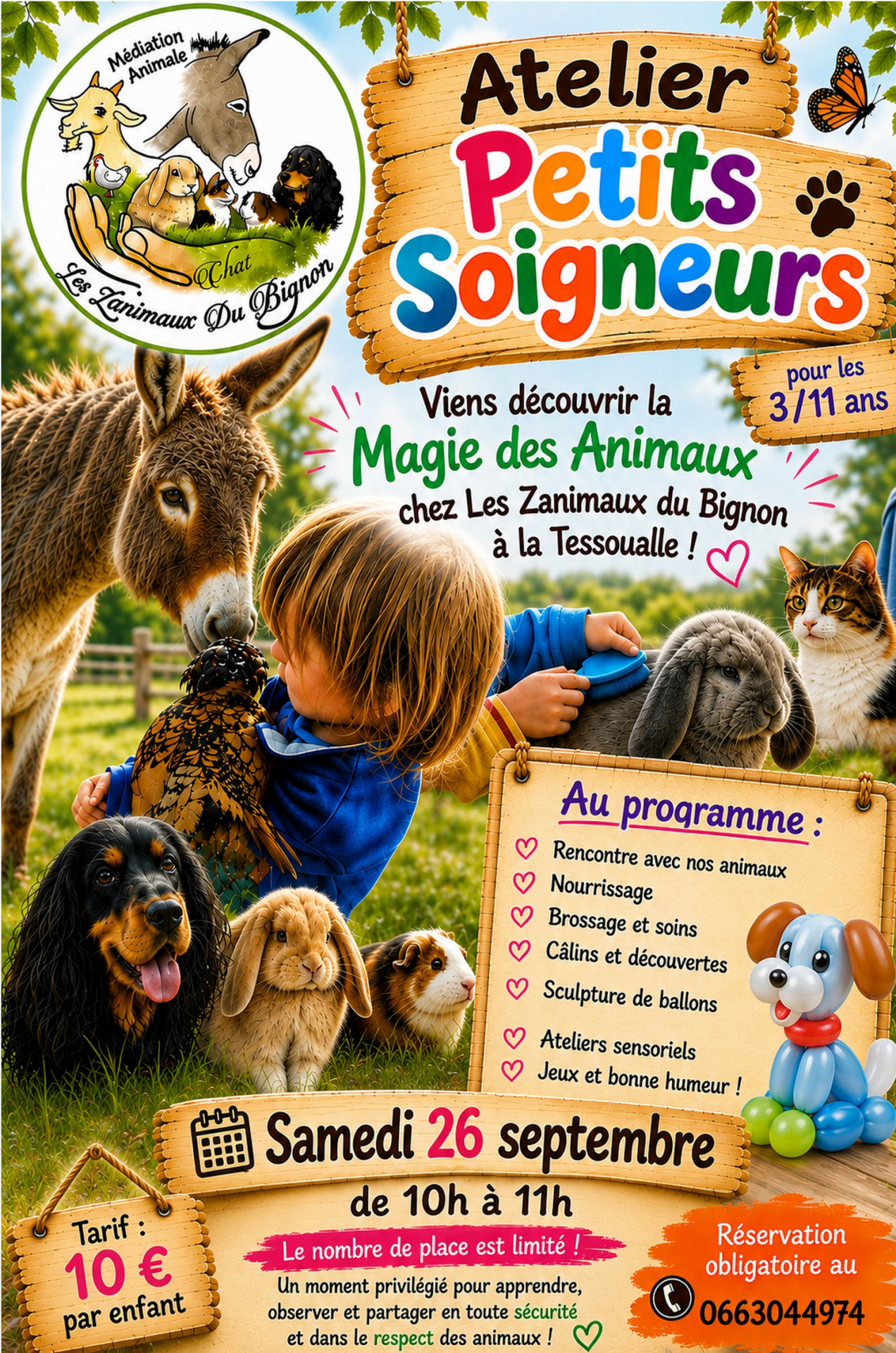Atelier petits soigneurs - © Les Zanimaux du Bignon atelier petits soigneurs la tessoualle