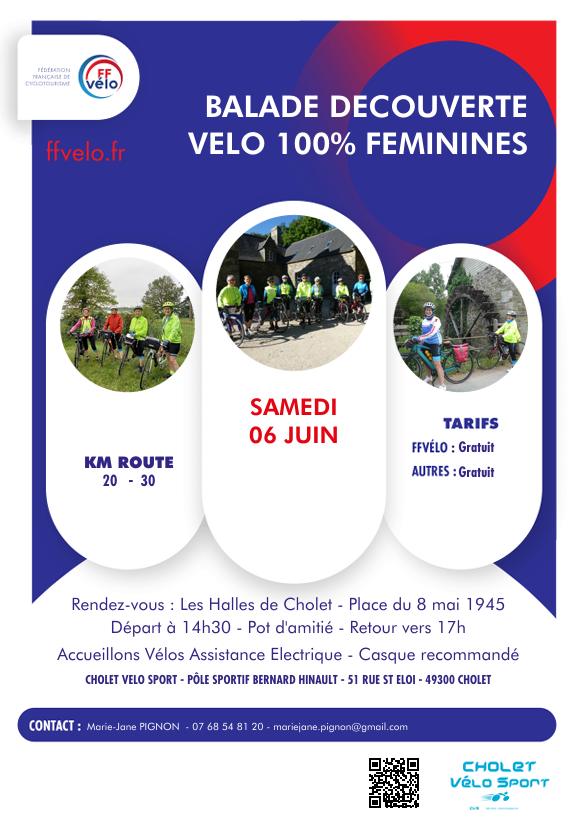 Balade A VELO Féminines 6 juin 2026 - © club cholet velo sport balade-a-velo-feminines-6 juin-cholet-49