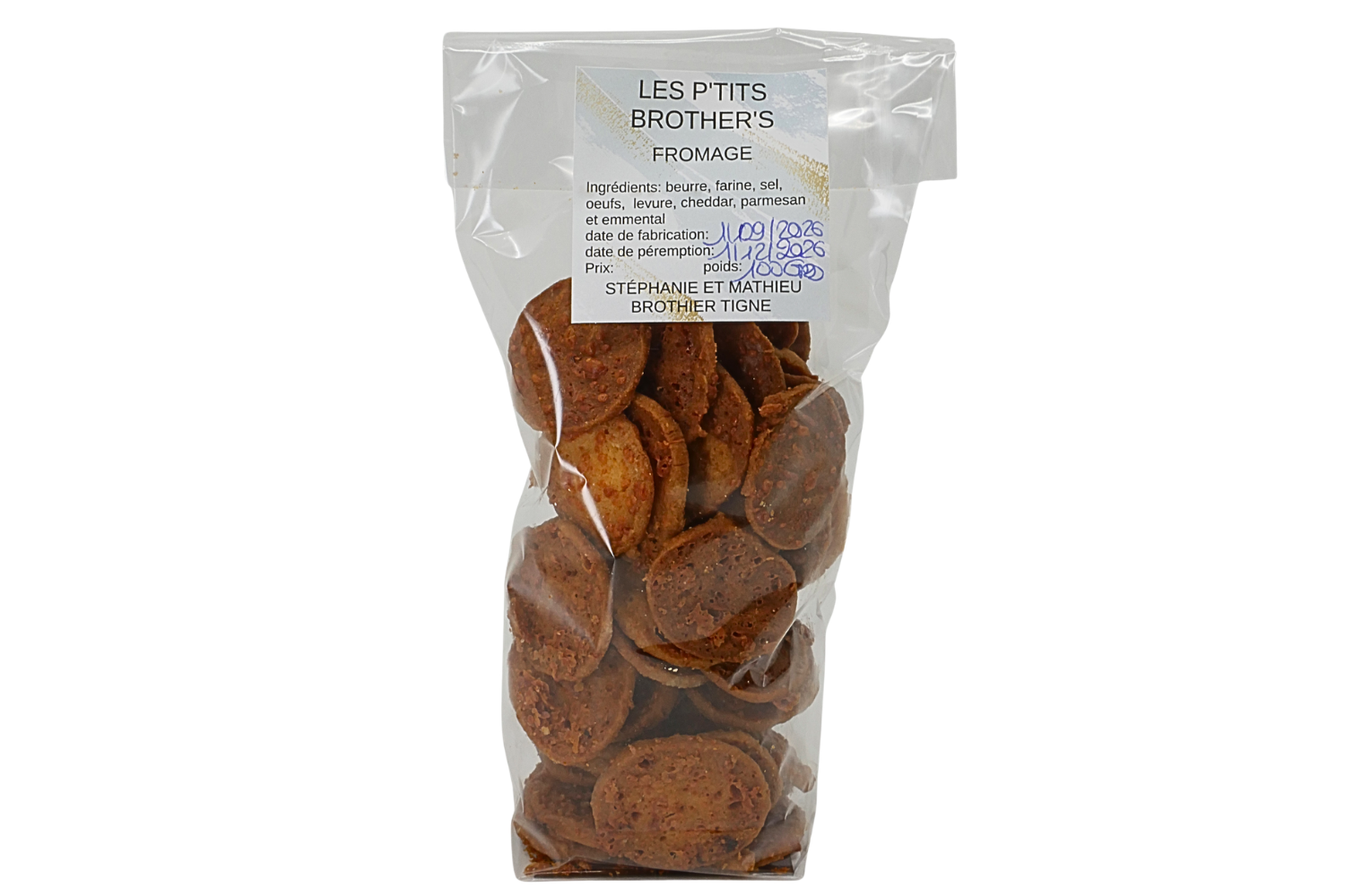 Biscuits salés Les P'tits Brothers 100g - Fromage