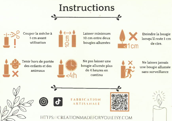 Bougie Parfumée - Pelote de coton - instructions