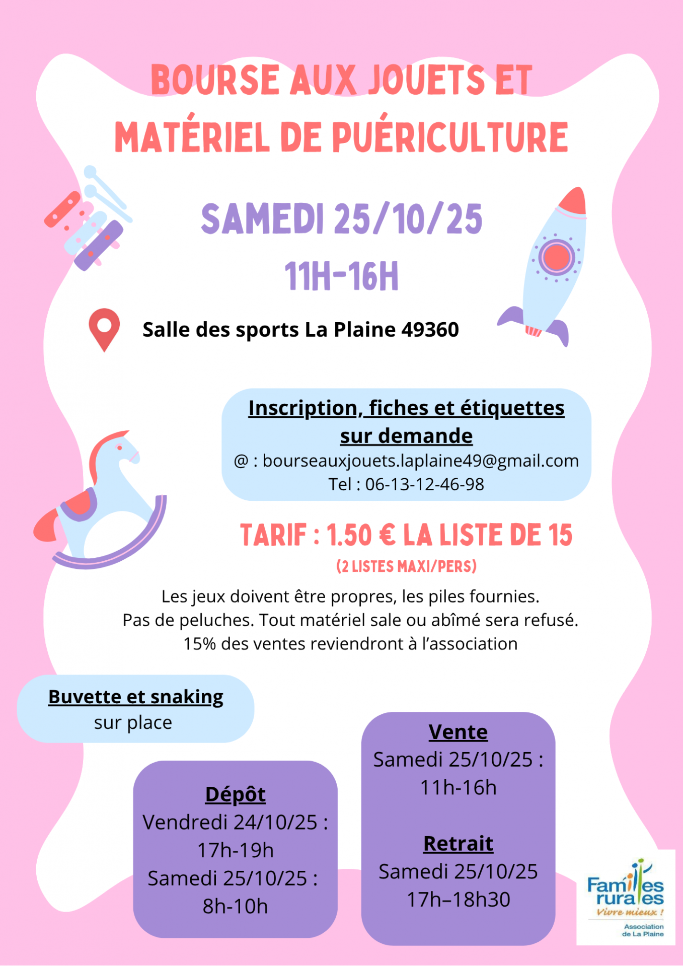 Bourse aux jouets et matériel de puériculture