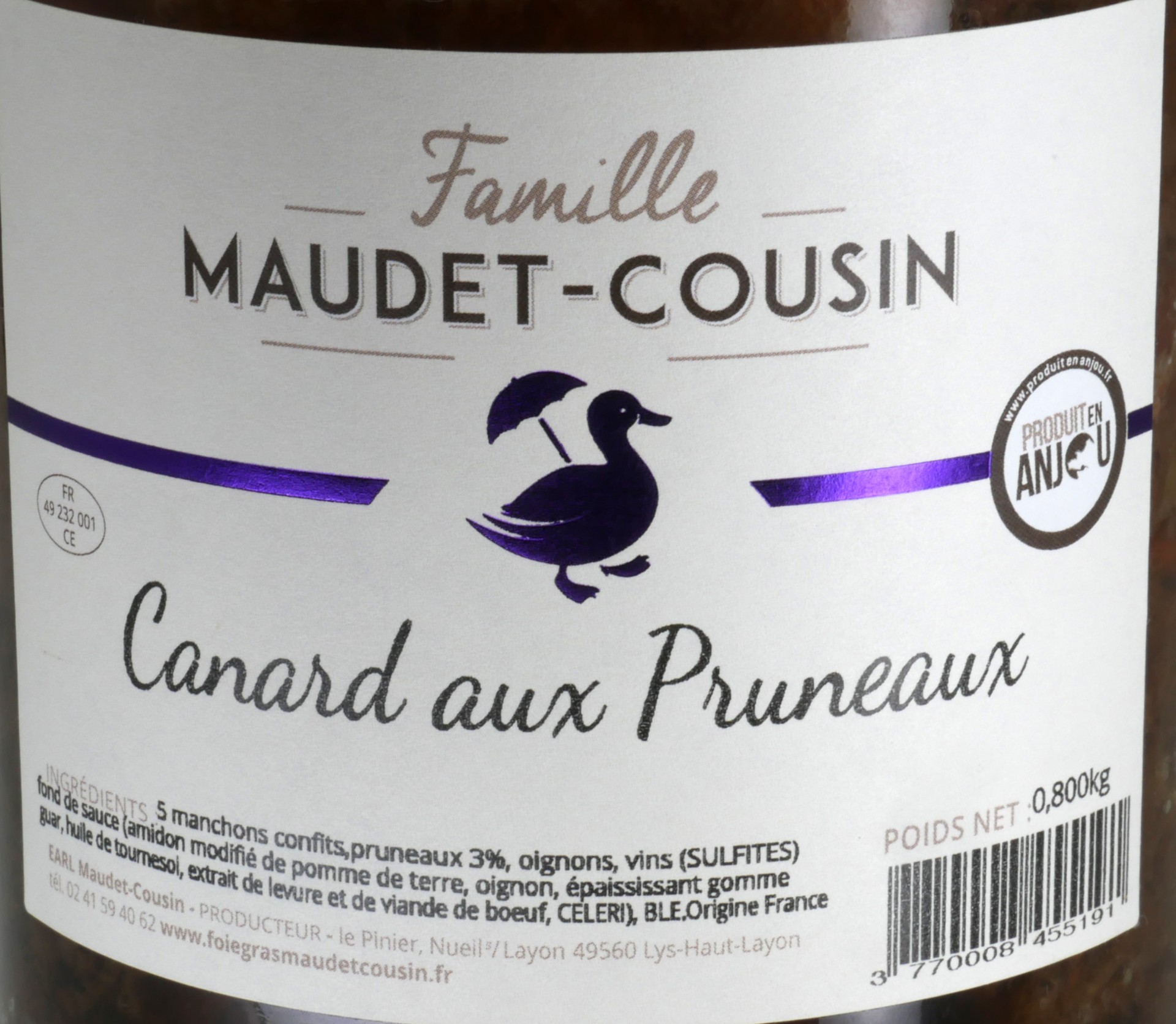 Canard aux pruneaux Maudet Cousin