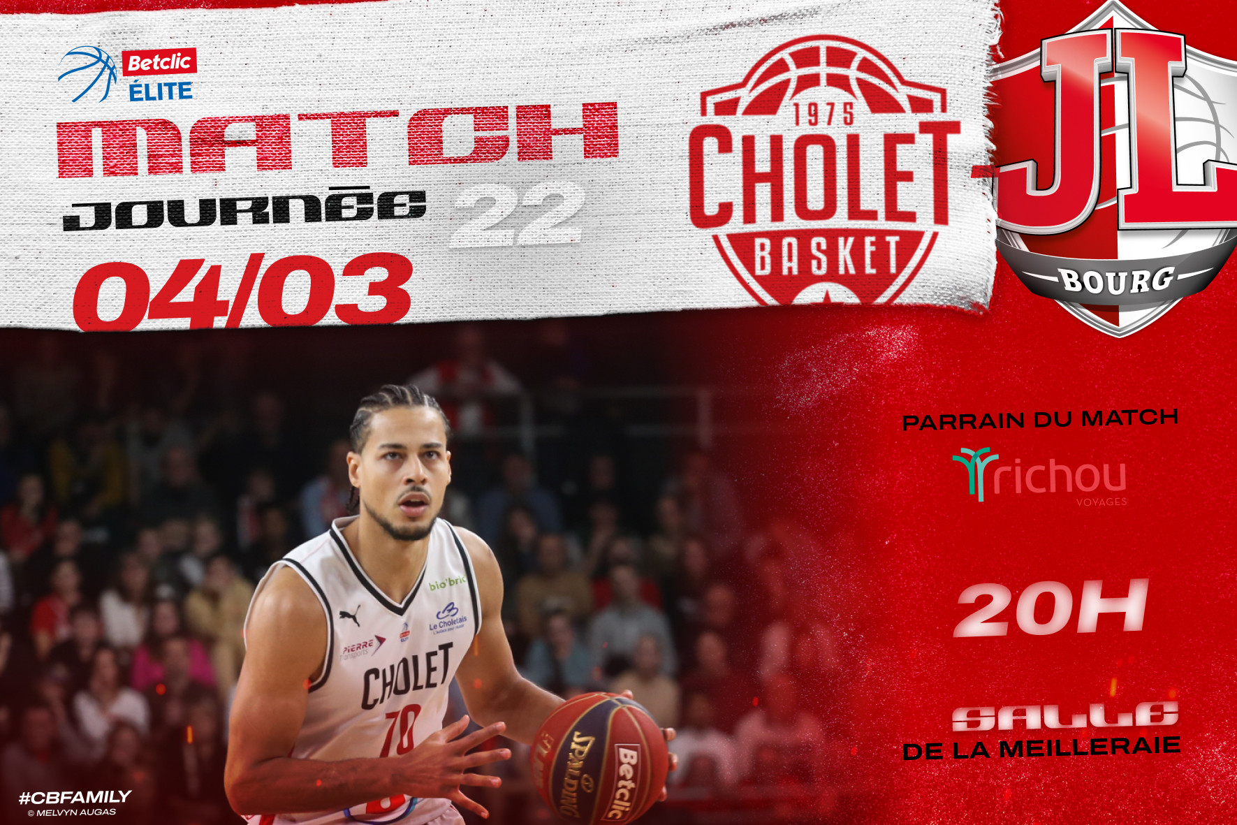 Agenda manifestation Cholet Basket Bourg match