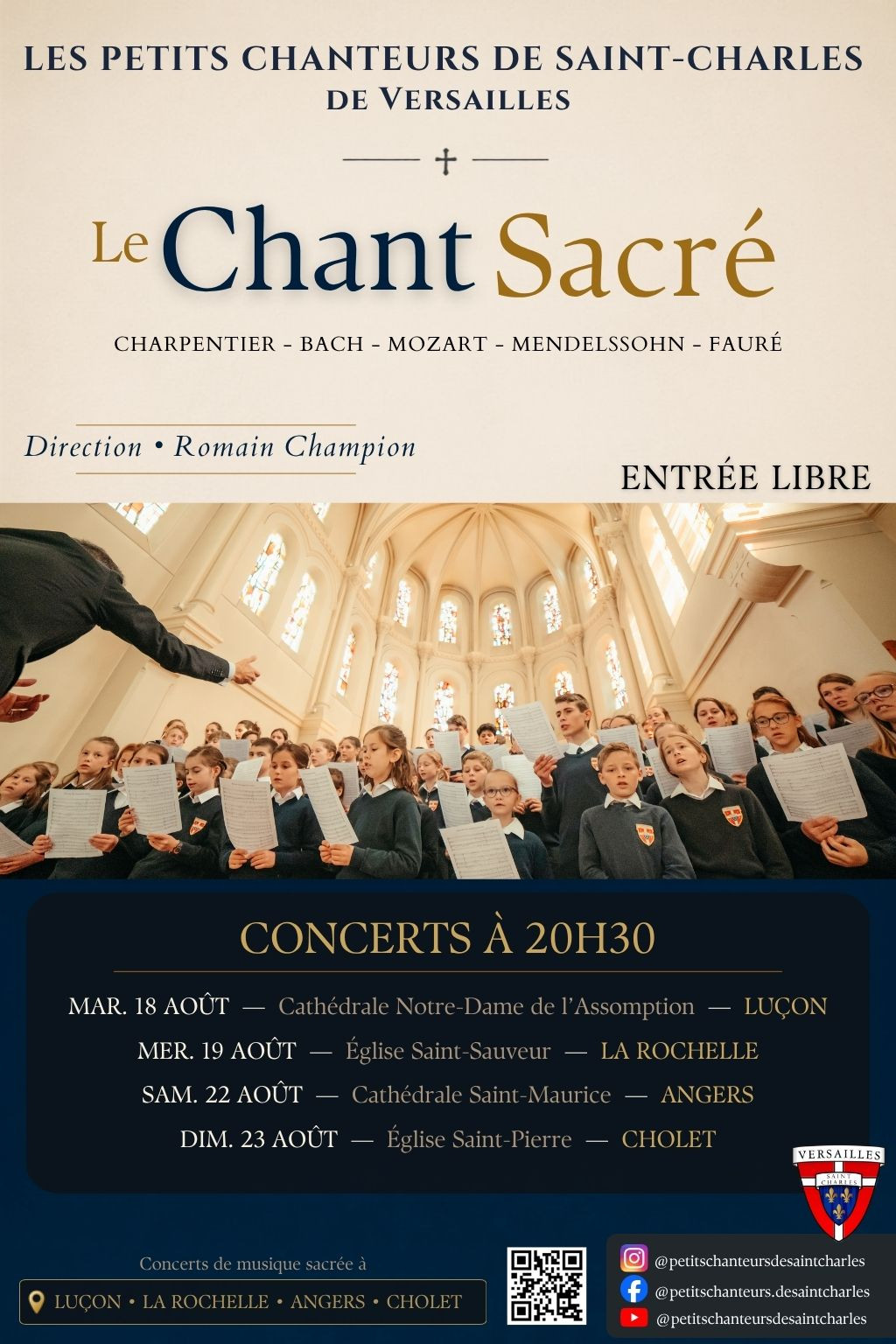 Concert Chant Sacré Cholet Eglise