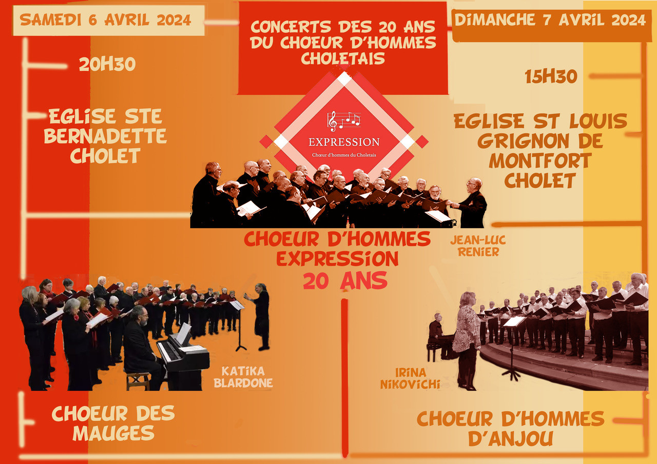 Concert des 20 ans du Choeur d'hommes Choletais agenda manifestation cholet