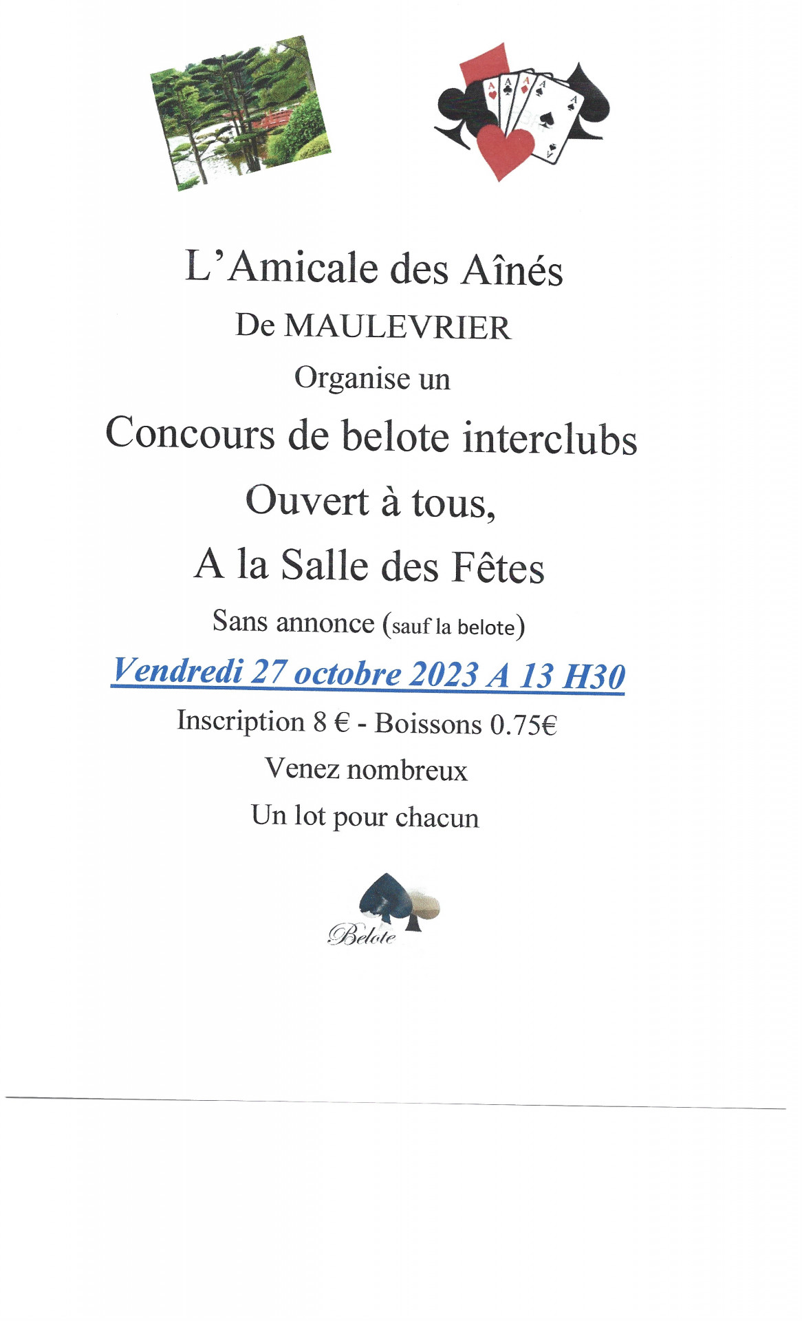 Concours belote Maulévrier