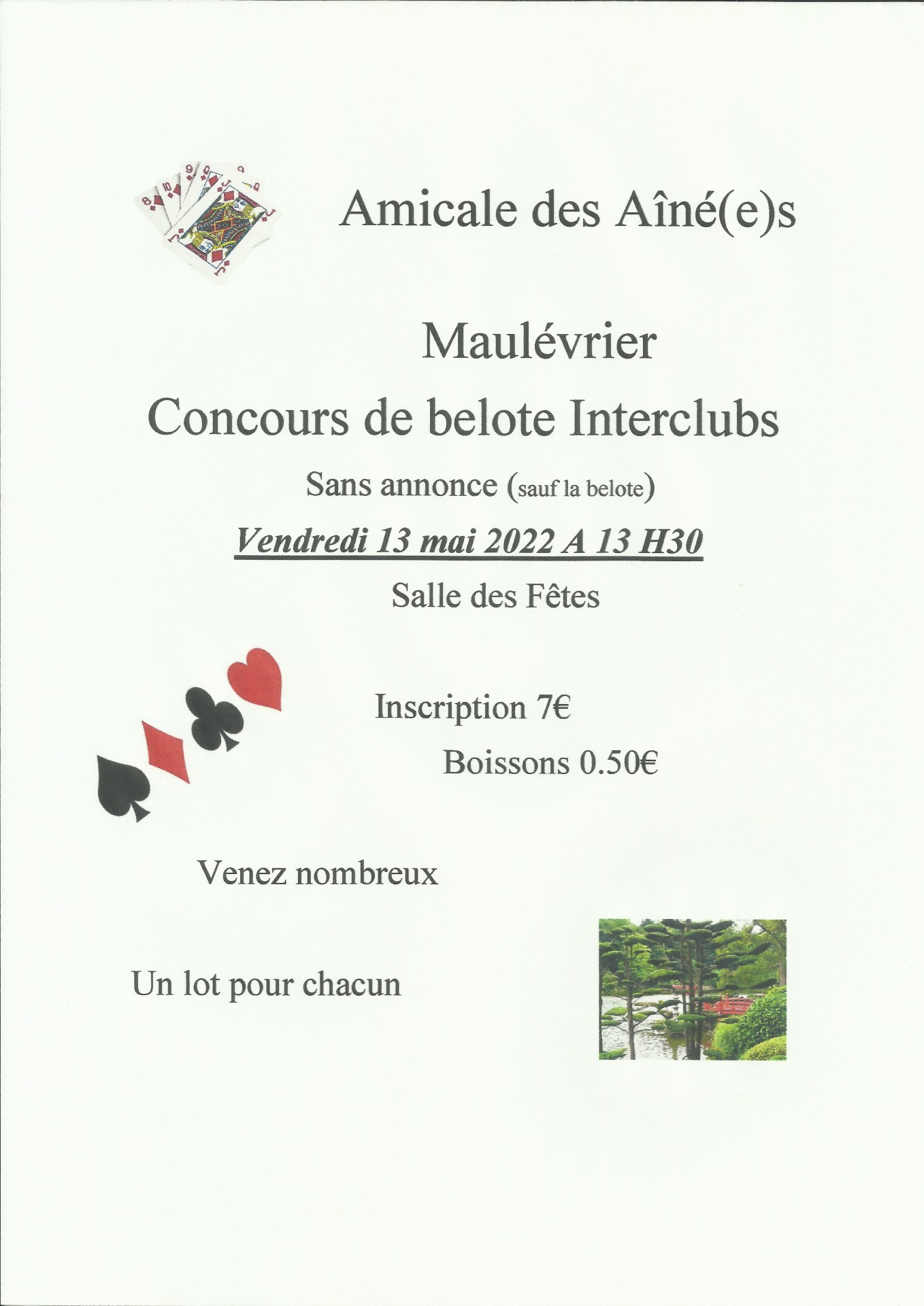 agenda manifestation concours de belote maulévrier