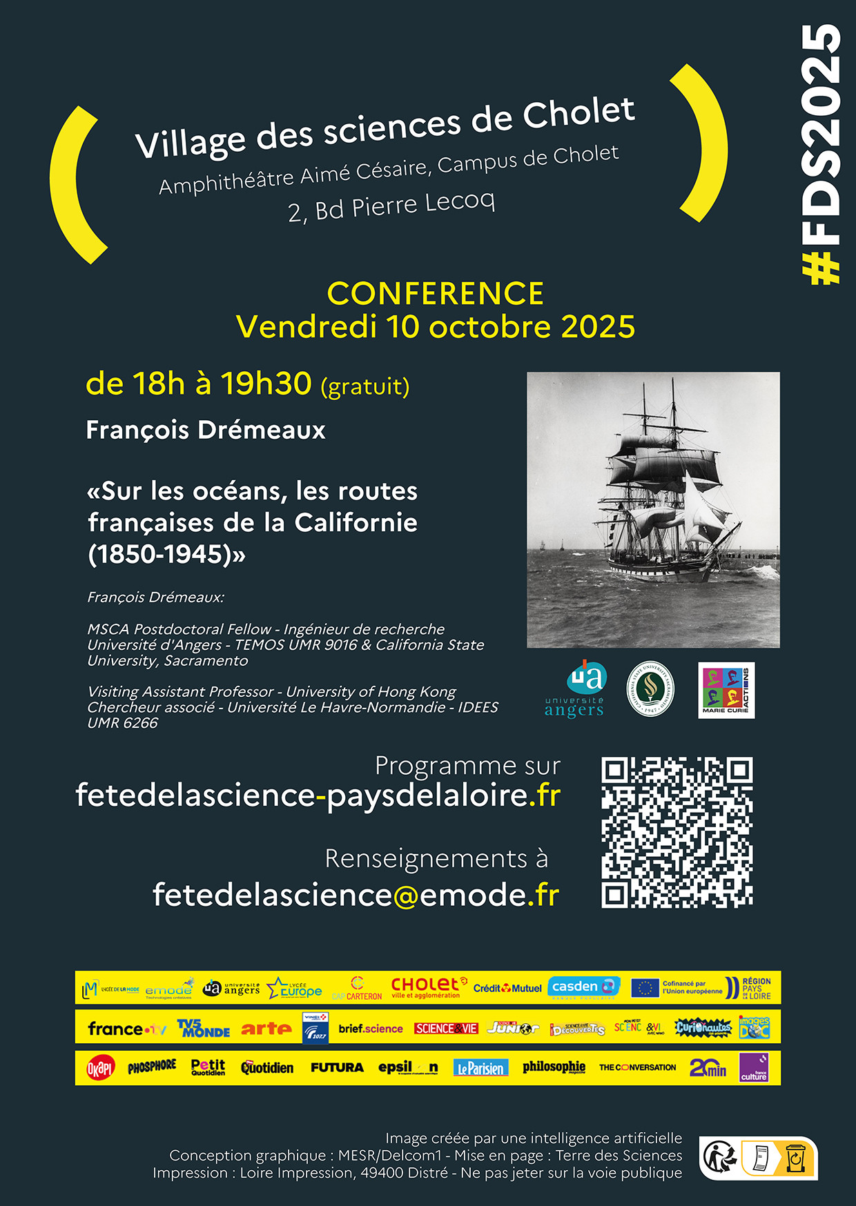 Conférence : Sur les océans, les routes françaises de la Californie (1850-1945)