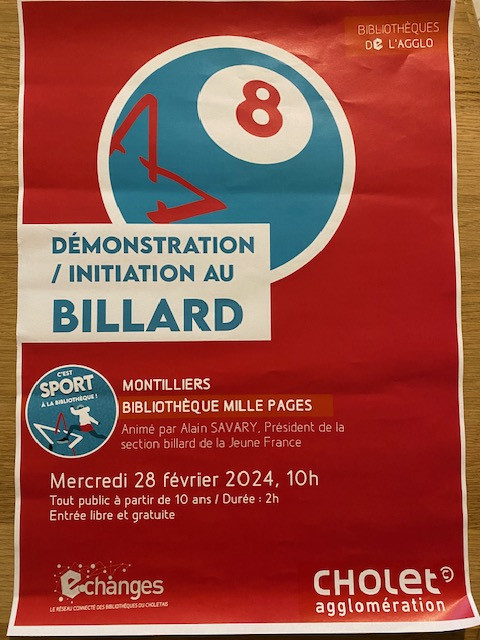 Agenda manifestation Démonstration initiation au billard Montilliers