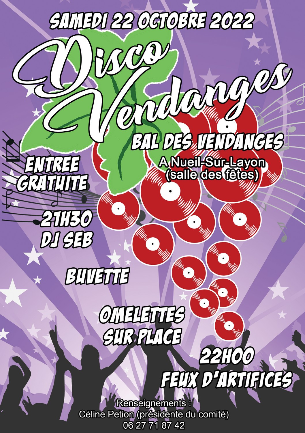 Disco Vendanges Fête Populaire Musique Danse Repas Feu d'artifice Nueil-sur-Layon