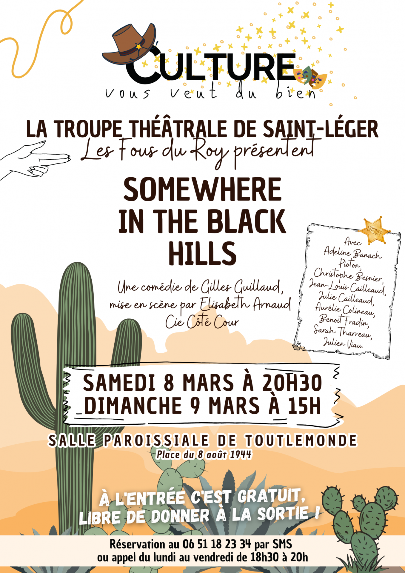 Affiche théâtre St Léger somewhere in the black hills