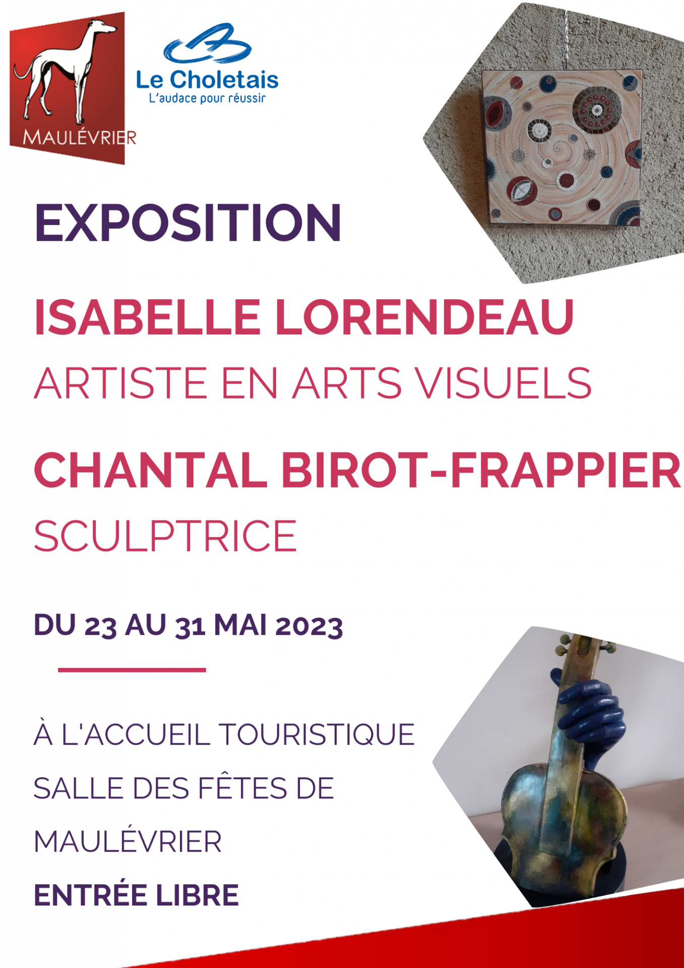 Exposition d'Isabelle LORENDEAU - Artiste en arts visuels et Chantal BIROT-FRAPPIER - Sculptrice