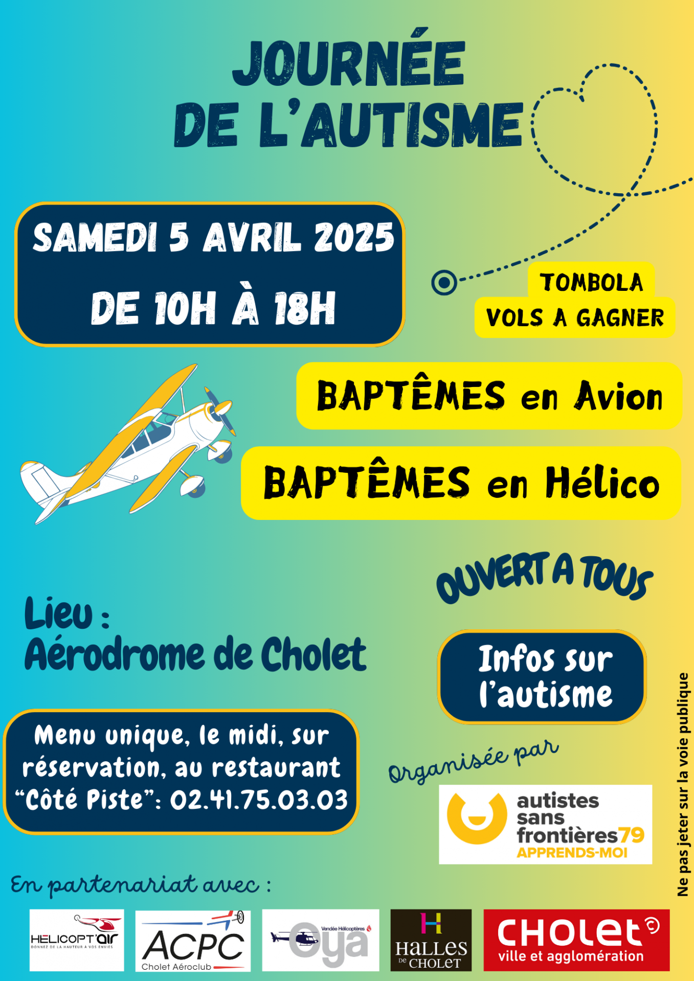Agenda manifestation cholet Journée de l'autisme aérodrome