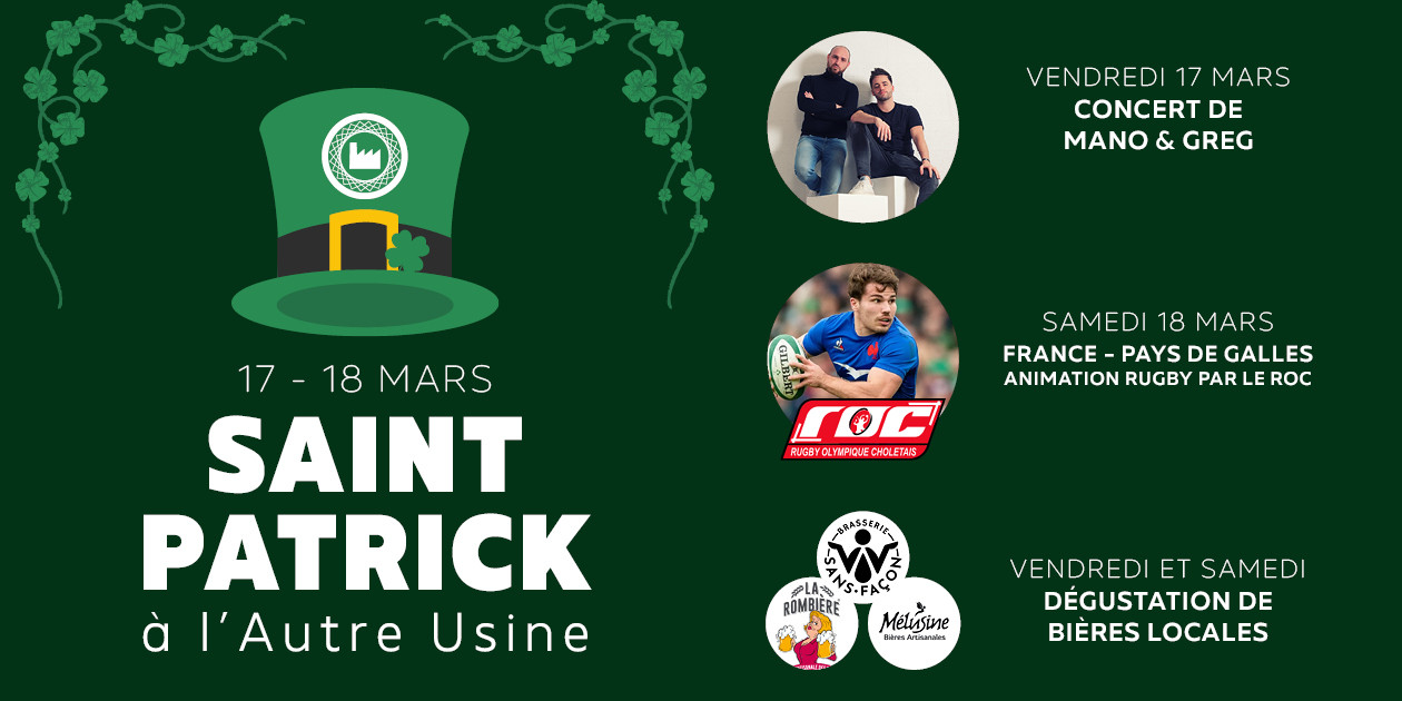 Agenda manifestation La Saint-Patrick à l'Autre Usine