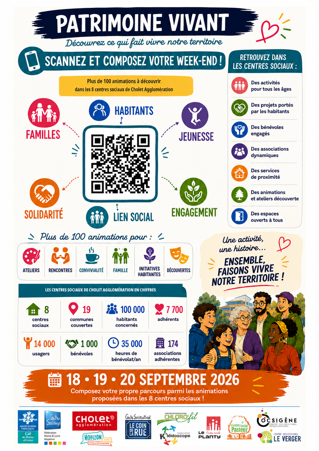 les 8 centres sociaux de Cholet Agglomération ouvrent leurs portes entre le 18 et le 20 septembre 2026