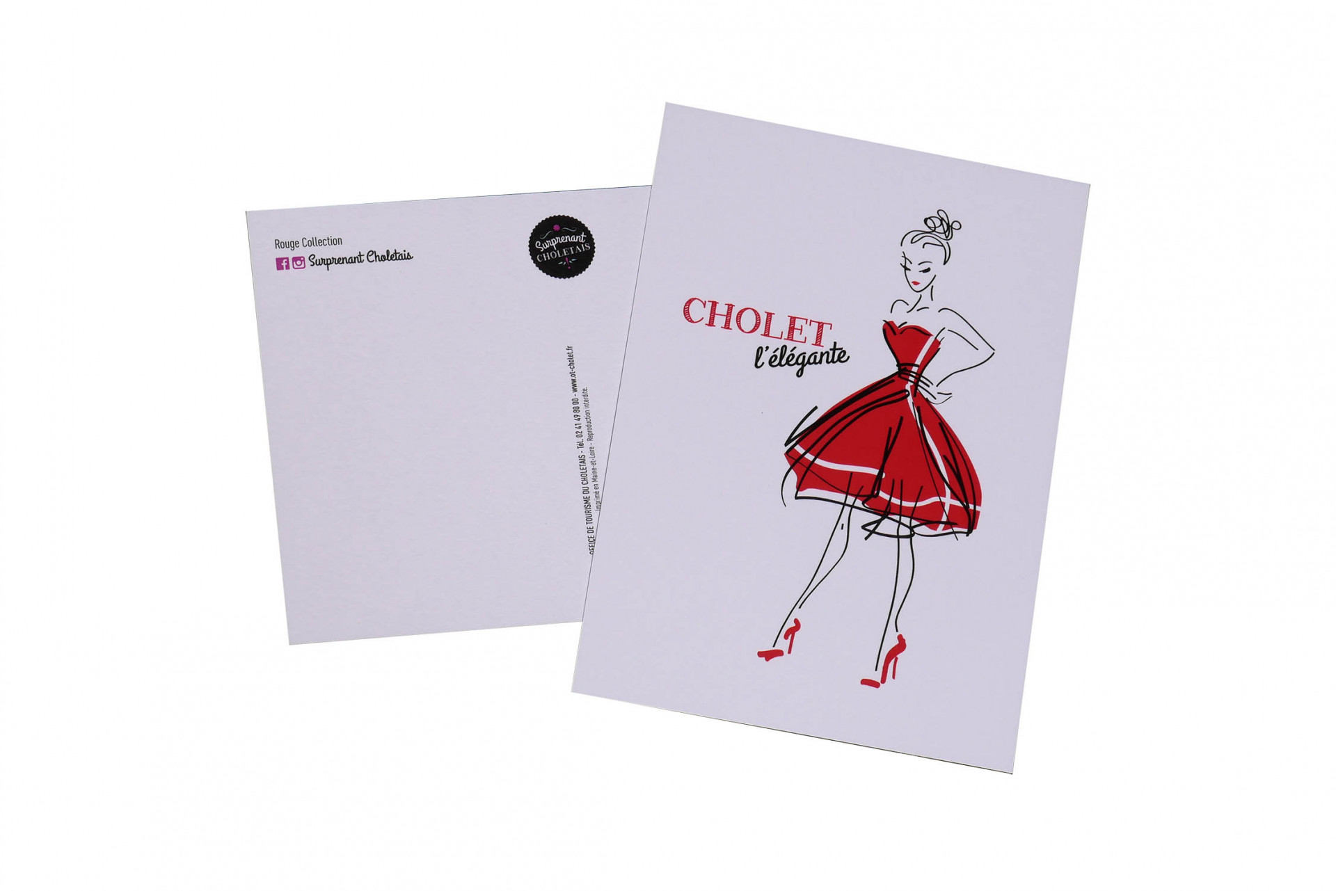 Lot de 6 cartes postales Rouge Collection