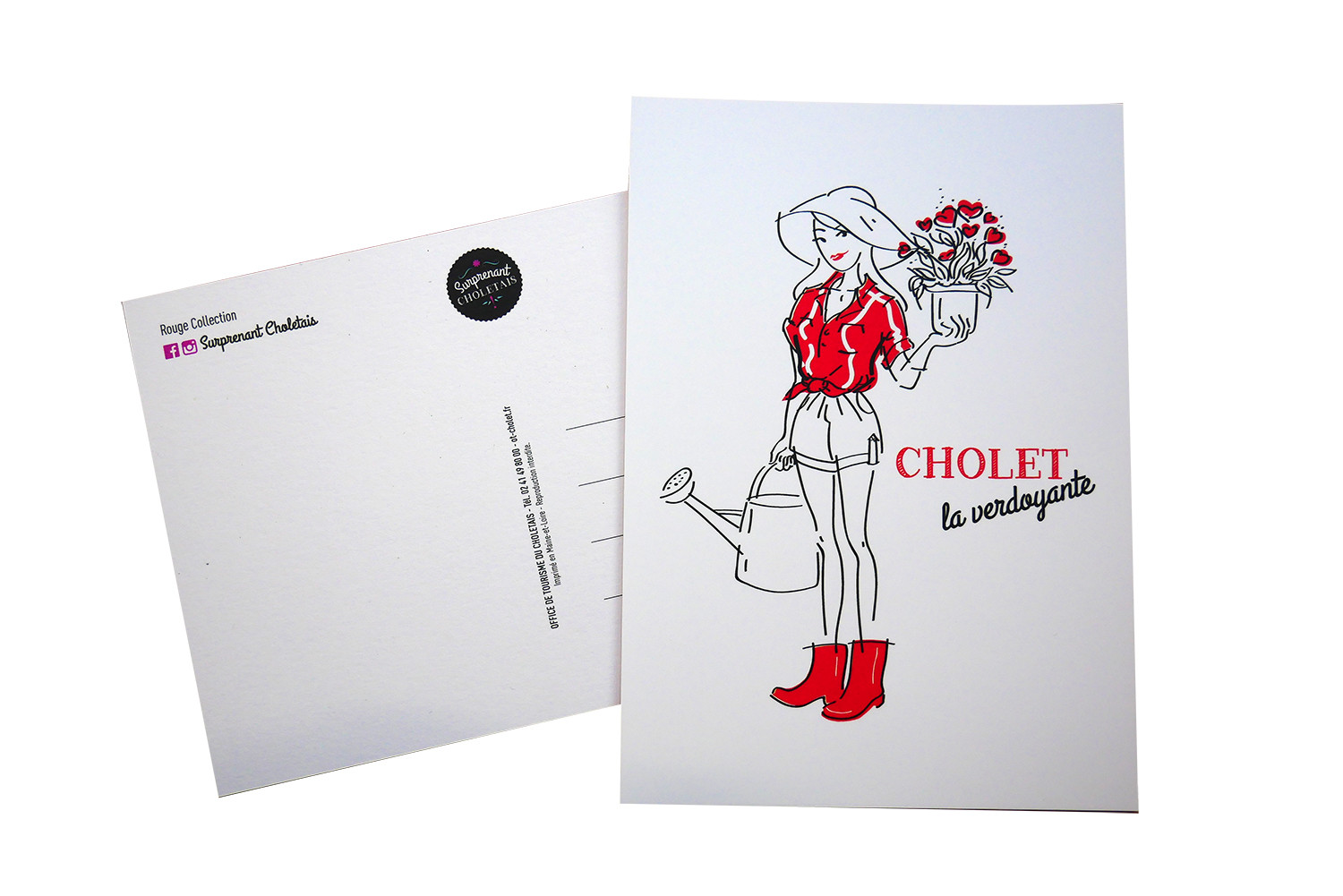 Lot de 6 cartes postales Rouge Collection