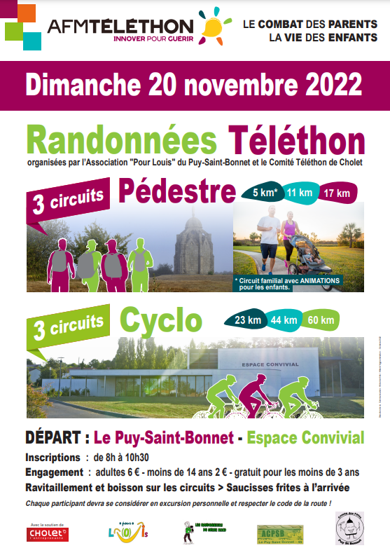 Randonnées pédestres et cyclos - Téléthon