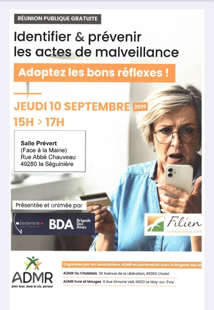 Réunion Publique Gratuite - © ADMR réunion Gratuite Sécurité