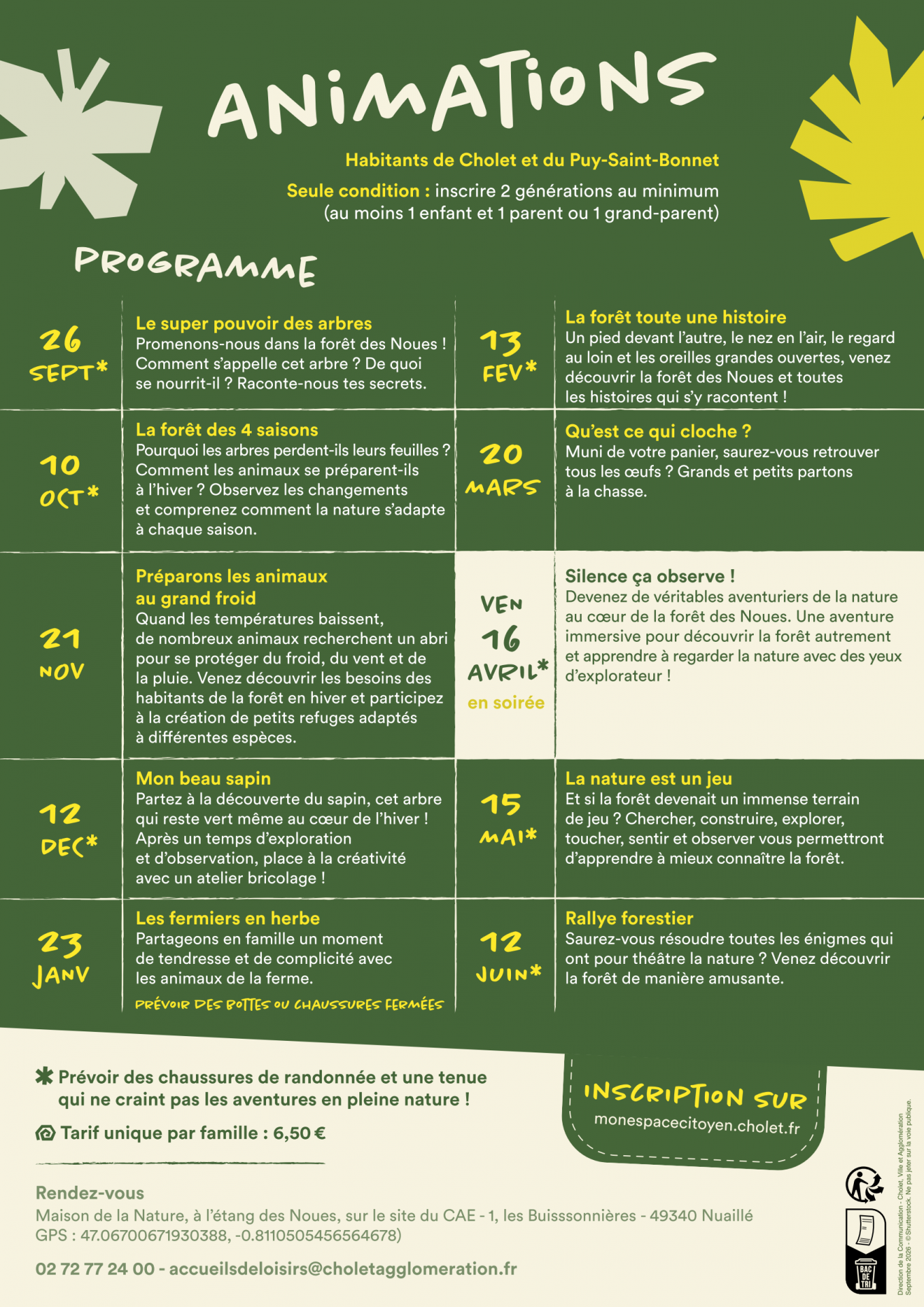Samedi Famille Nature (Cholet Animation Enfance) - © CAE Agenda manifestation Samedi Famille Nature (Cholet Animation Enfance)