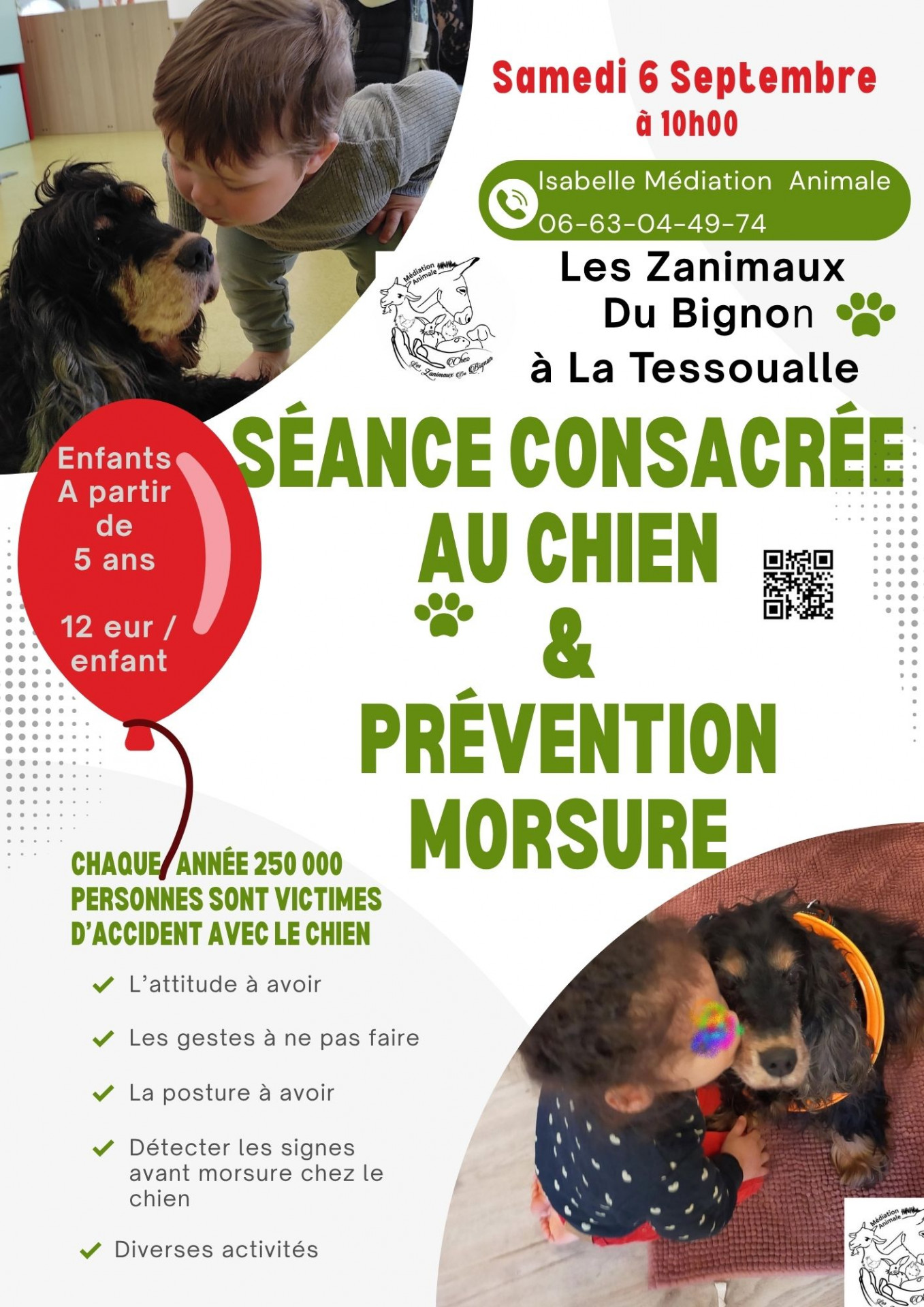 Séance de Prévention Morsure Chien pour les enfants à partir de 5 ans