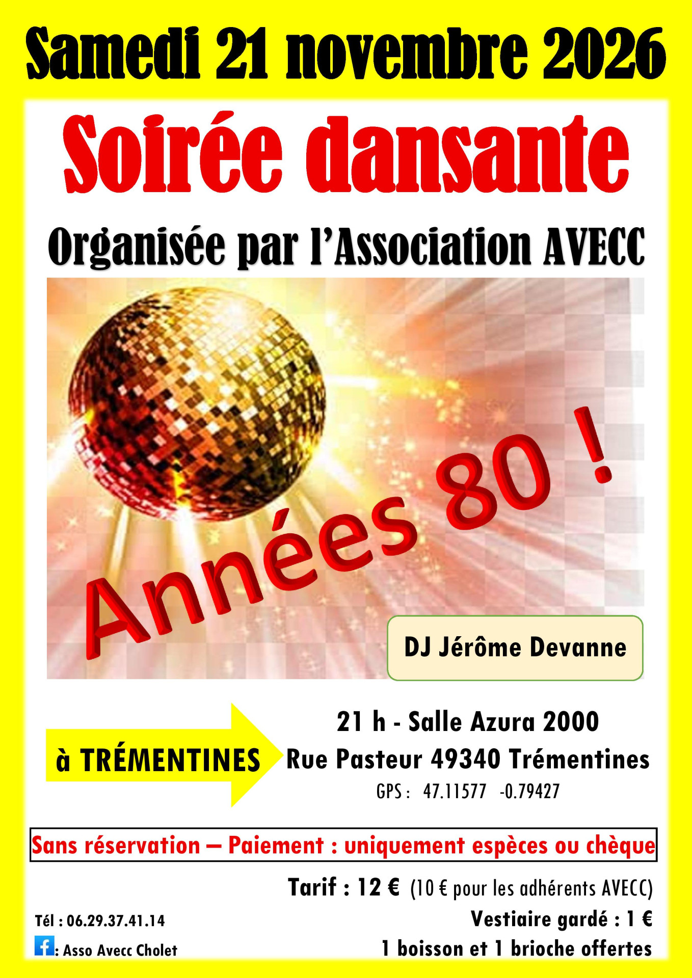 Soirée Dansante Années 80 à Trémentines - © Association AVECC Soirée Danse Bal Années 80 Disco